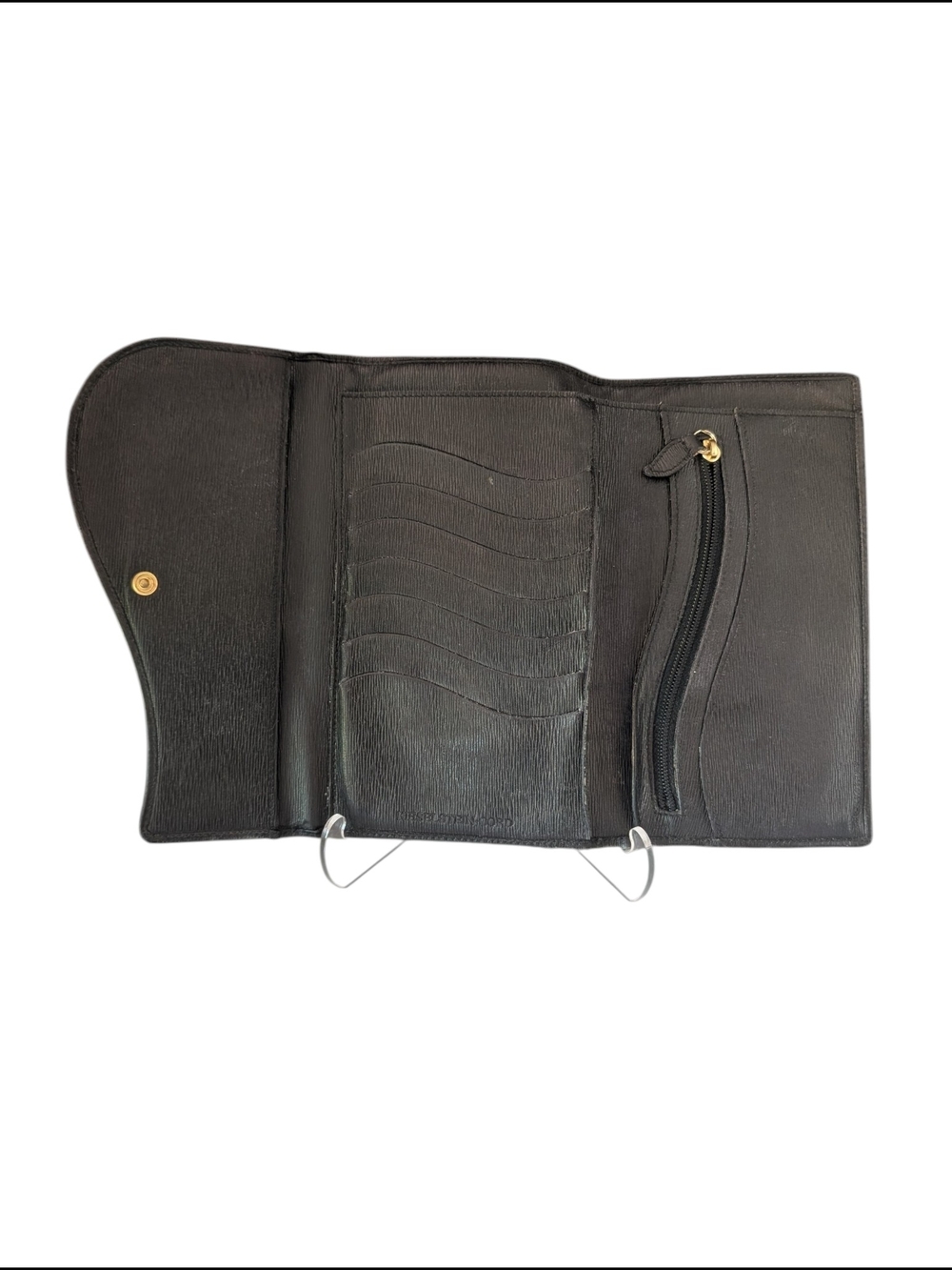 Kieselstein-Cord Vintage Black Leather Trifold Wallet - Picture 3 of 8